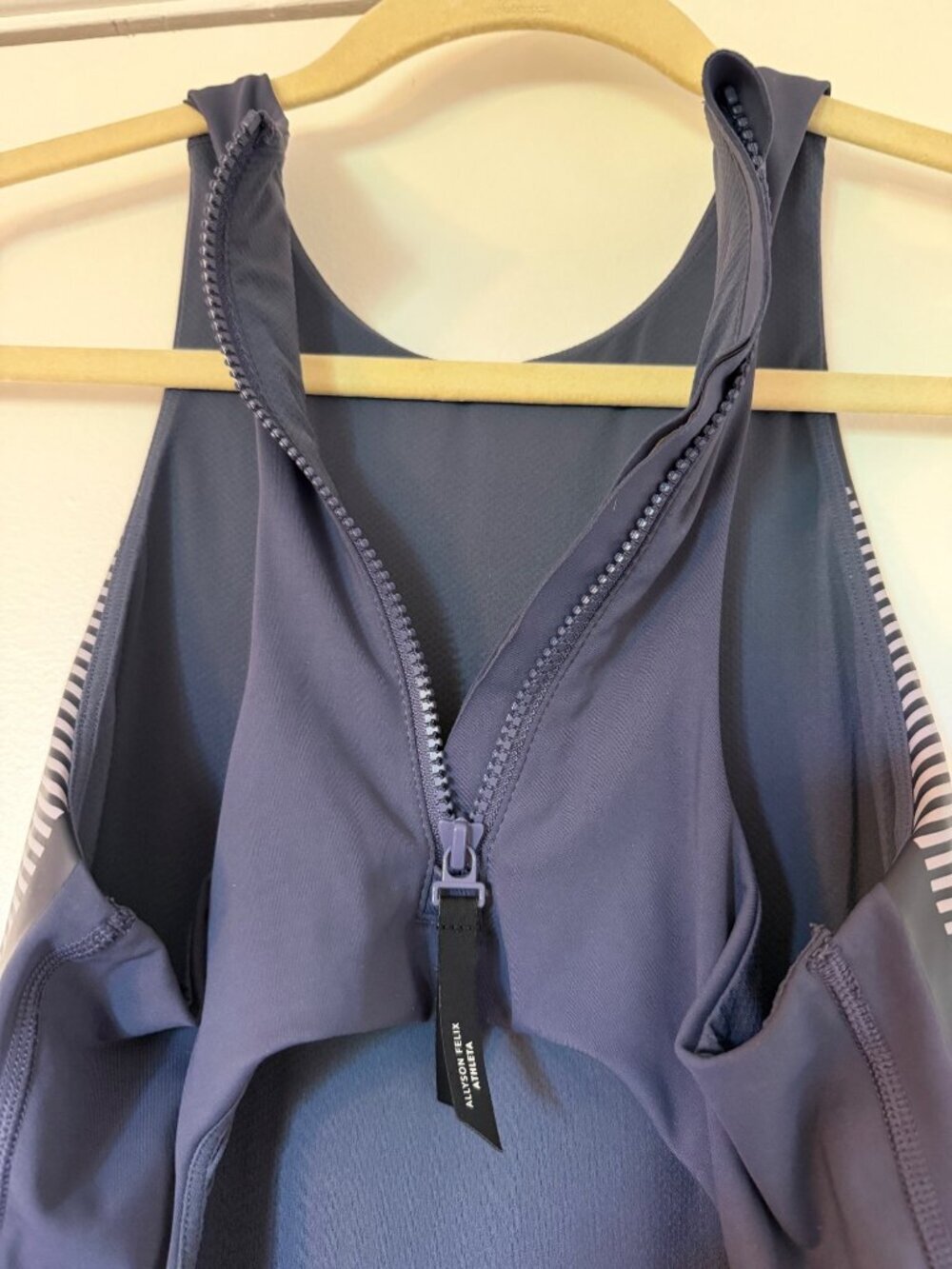 ATHLETA Allyson Felix Legend Bodysuit Romper Size M Blue - Picture 5 of 6
